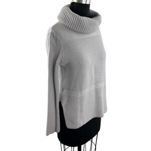 SURE FEEL Gray Ribbed Wool? Long Sleeve Cowl Neck Pullover Knit Sweater S M?